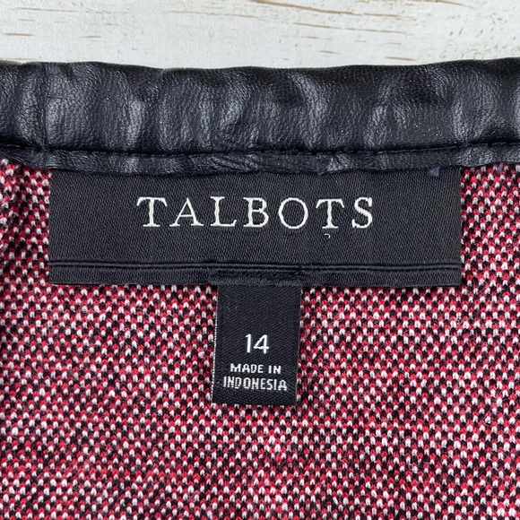 Talbots Houndstooth Pencil Skirt w/ Faux Leather Trim at Waist- size 14 - Picture 10 of 10